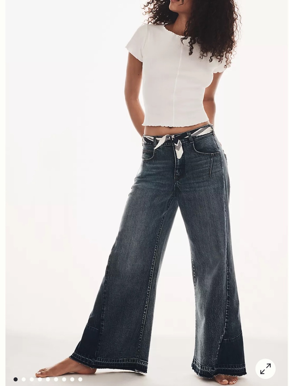 Pilcro Darien 70s flare leg Denim Jeans in Medium Blue